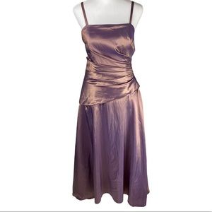 DA VINCI Iridescent Purple Long Spaghetti Prom Bridesmaid Cocktail Dress Gown 10